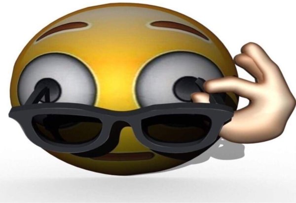 Удивленный смайлик в очках