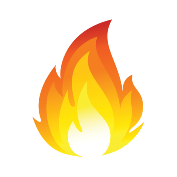 ЭМОДЖИ огонь на прозрачном фоне