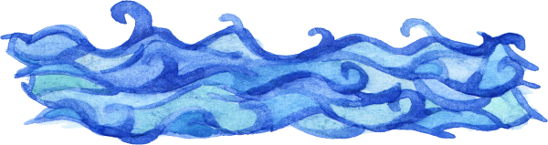 Акварель Стикеры волна