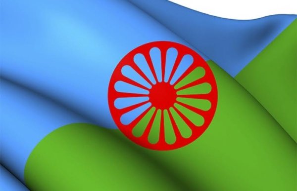 Цыганский флаг на прозрачном фоне