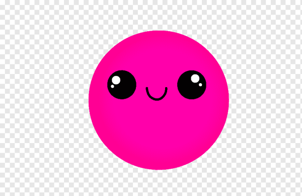 Розовый смайлик на прозрачном фоне