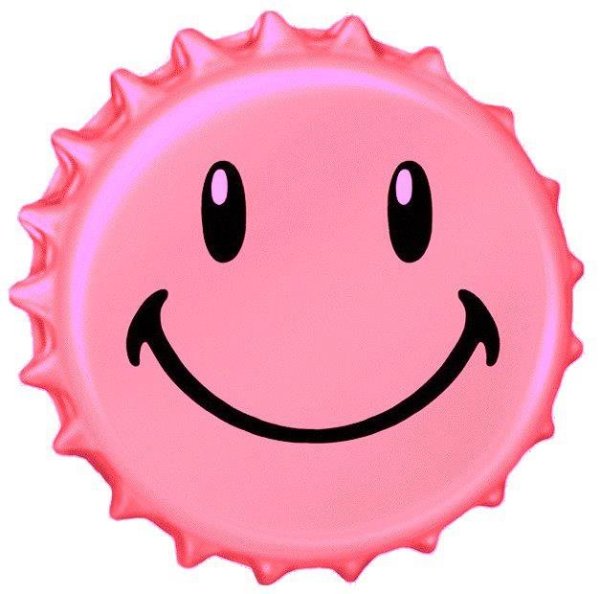 Розовый смайлик с улыбкой