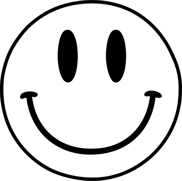 Веселый смайлик черно белый