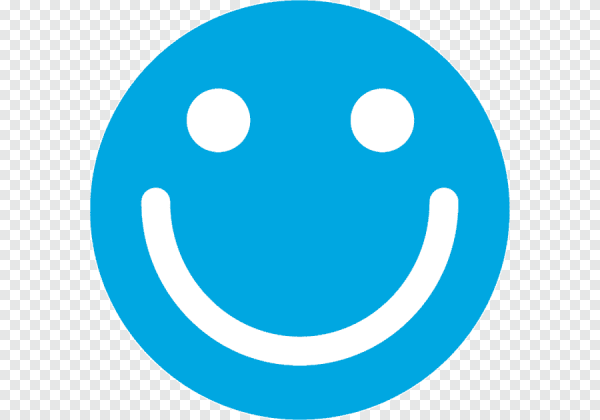 Смайлик голубой улыбается