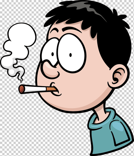 Мультяшный человек с сигаретой