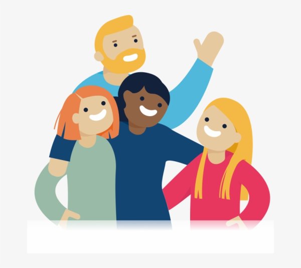 Общение людей на прозрачном фоне