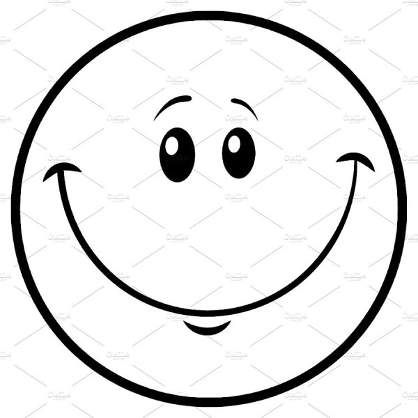 Веселый Смайл черно белый