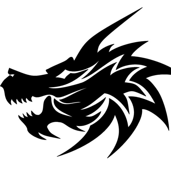 Голова дракона трафарет