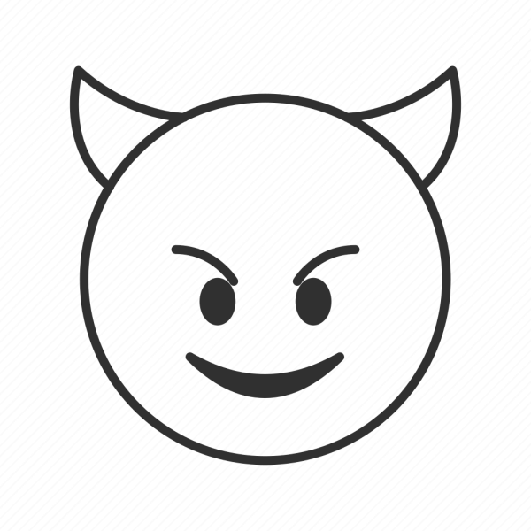 Раскраска смайлик демон