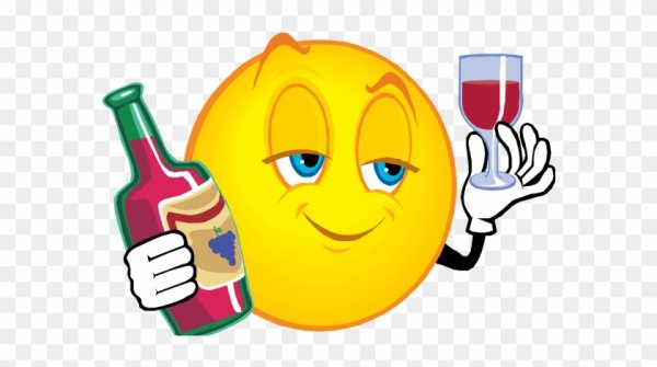Смайлик с шампанским