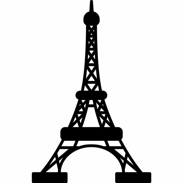 Силуэт Эйфелевой башни на прозрачном фоне