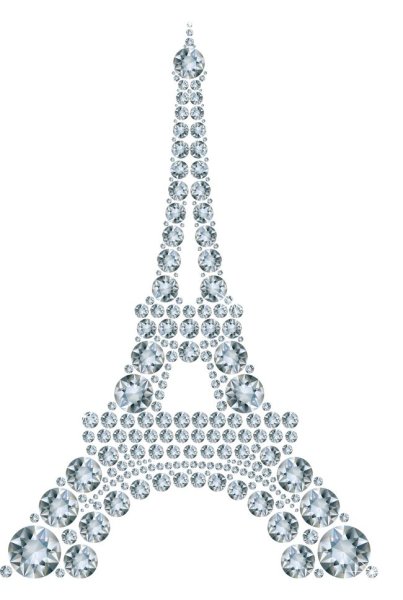 Эйфелева башня на белом фоне