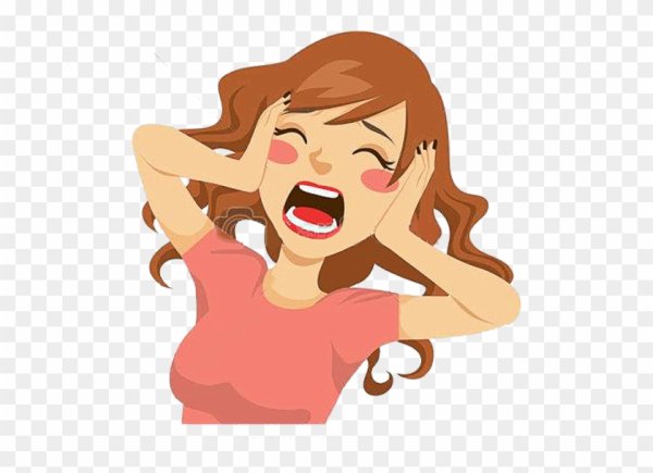 Мультяшная кричащая девушка
