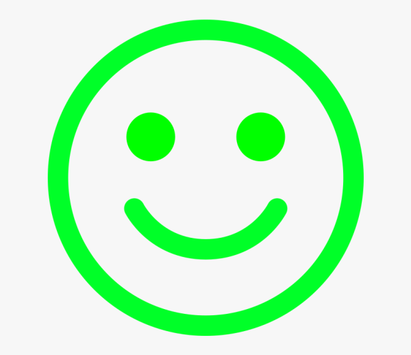 Зеленый смайлик на прозрачном фоне