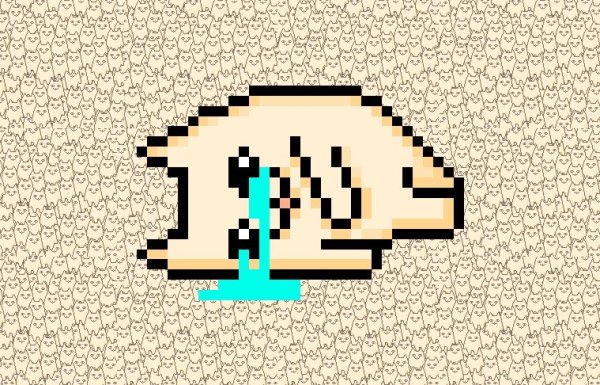 Плачущий пиксельный котик