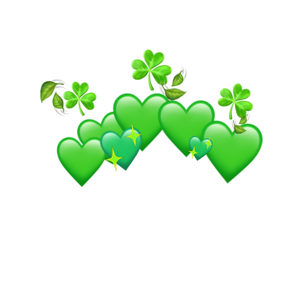 Зелёные сердечки над головой