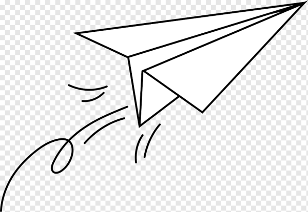 Бумажный самолетик на прозрачном фоне