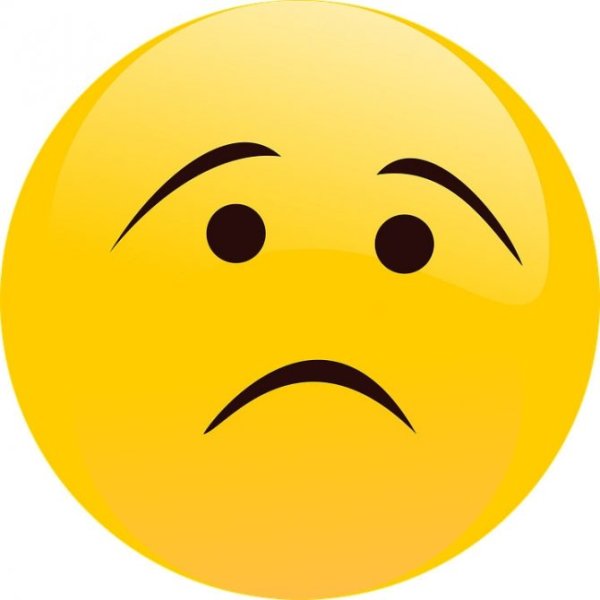Грустный смайлик на прозрачном фоне