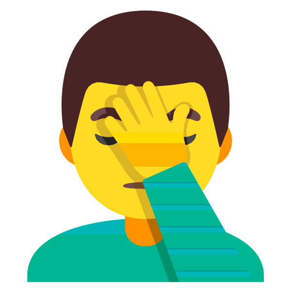 Смайлик закрывающий лицо рукой