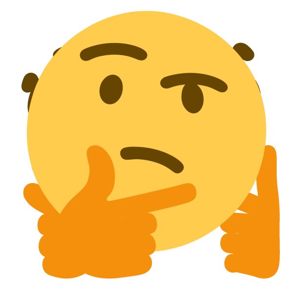 Задумчивый смайлик на прозрачном фоне