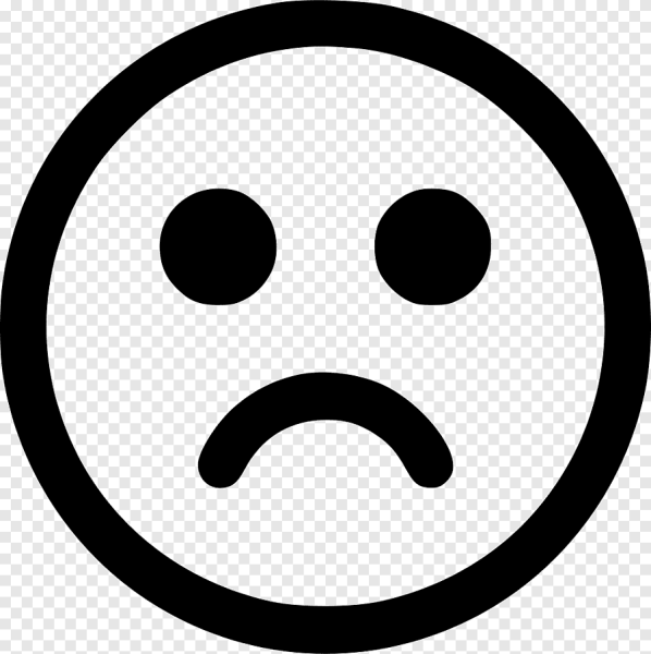 Смайлик грусть черно белый