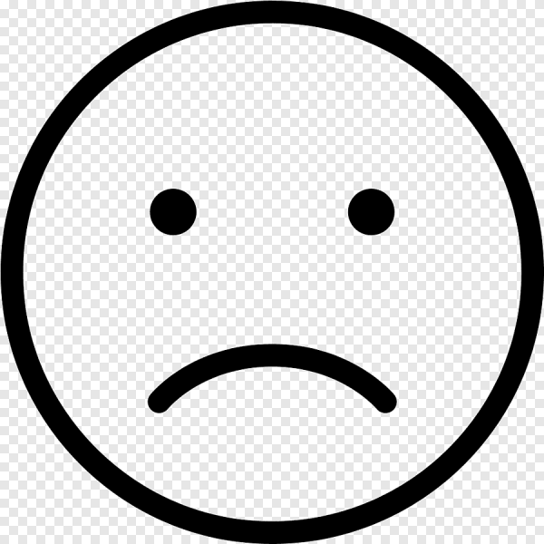 Грустный смайлик на белом фоне