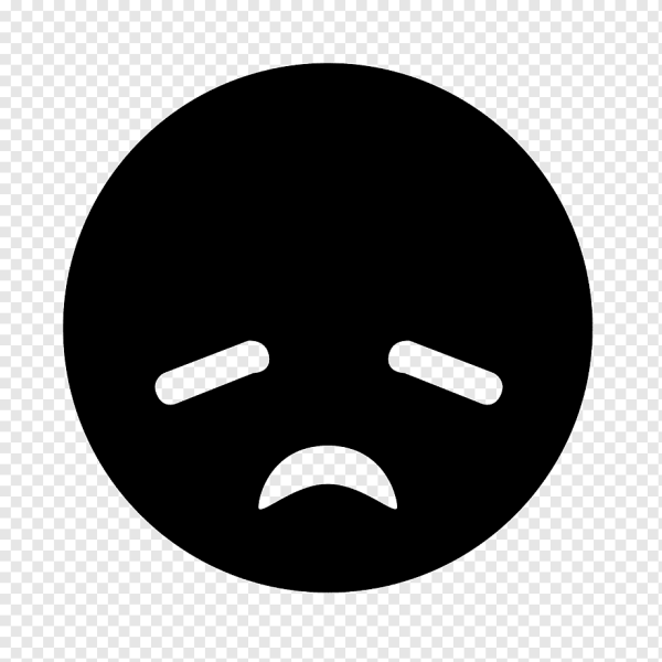 Грустный смайлик черный