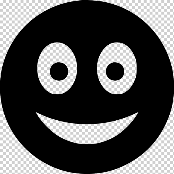 Чёрный смайлик с улыбкой