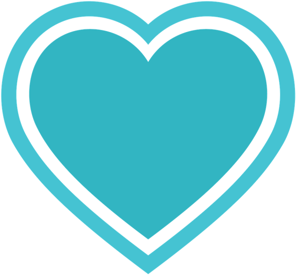 Голубое сердечко на белом фоне