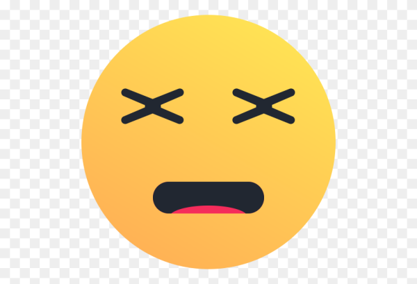Грустный смайлик с крестиками вместо глаз