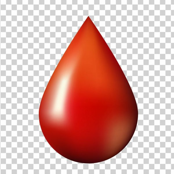 Красная капля на прозрачном фоне