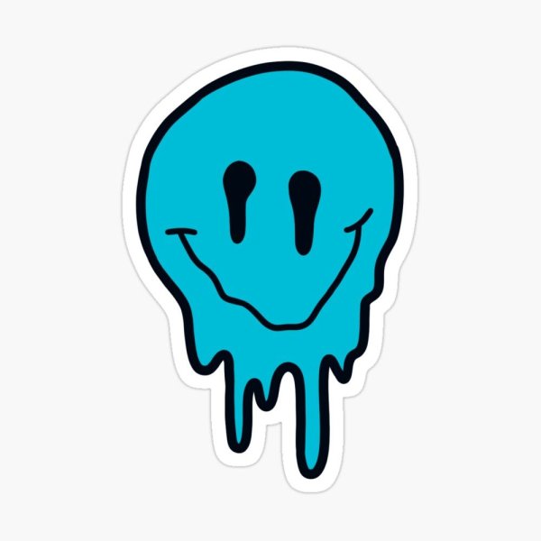 Растекающийся смайлик рисунок