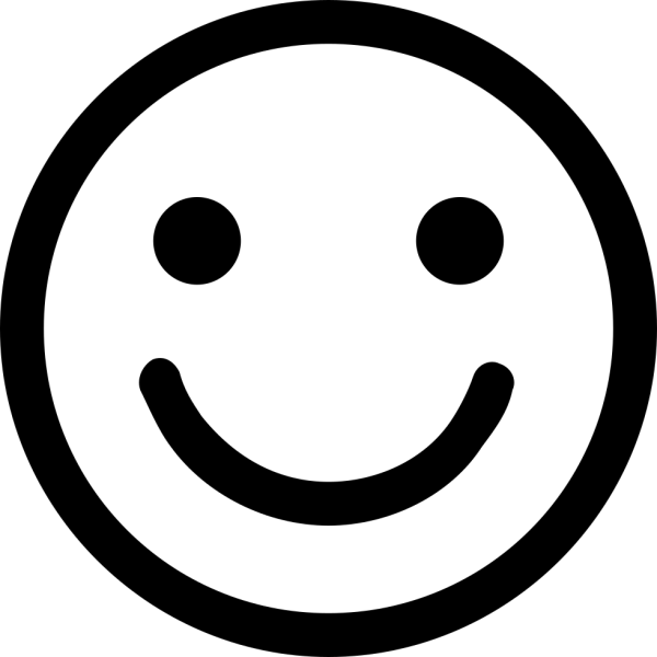 Улыбающийся смайлик черно белый