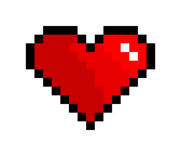 Пиксельное сердце по клеточкам