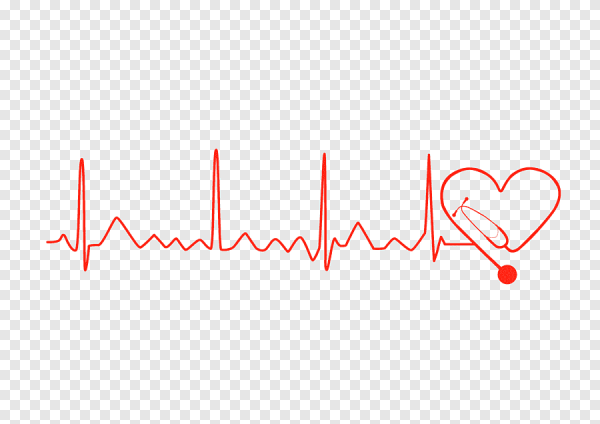Ритм сердца на прозрачном фоне
