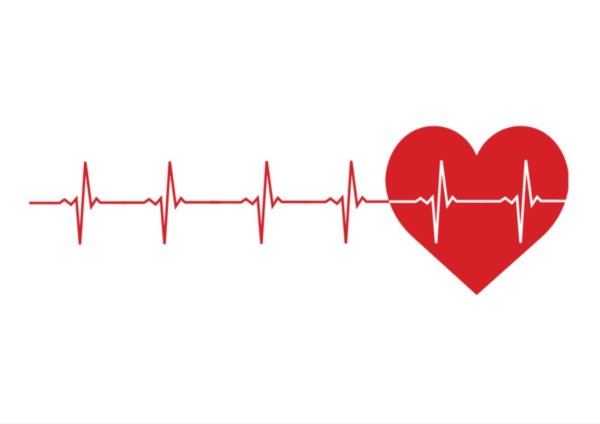 Линия сердцебиения с сердечком