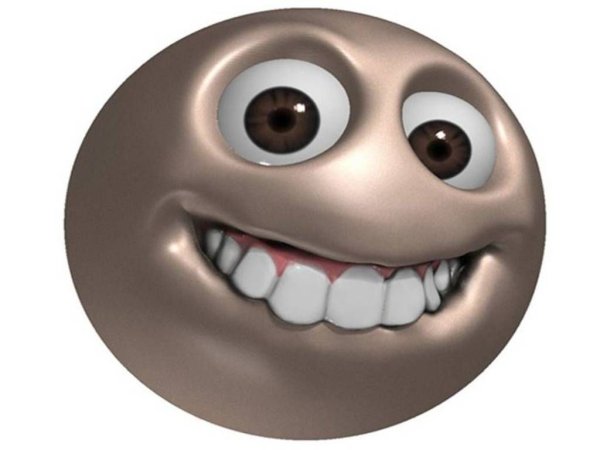 Смайлик с зубами улыбается