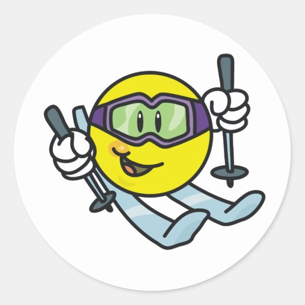 Смайлик на лыжах