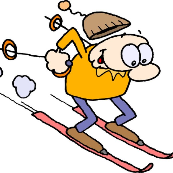 Человечек катается на лыжах