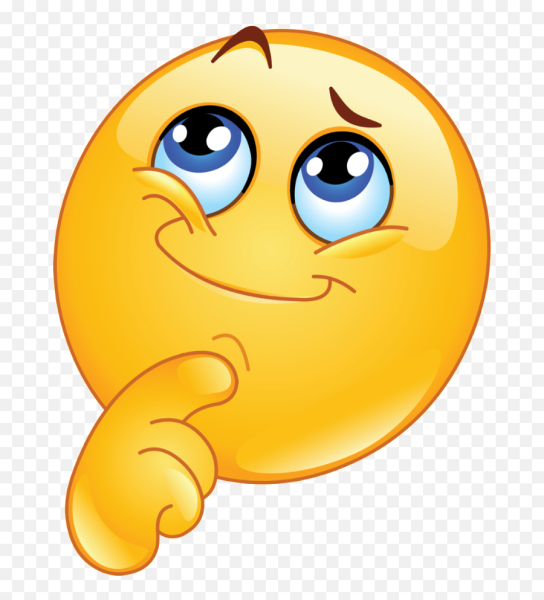 Задумчивый Смайл на прозрачном фоне