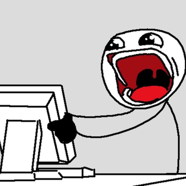 Мем разбивает клавиатуру об голову