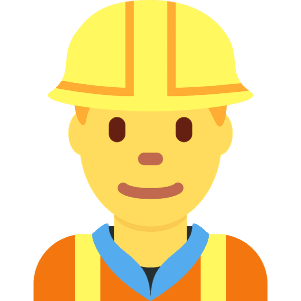 Смайлик в каске строителя