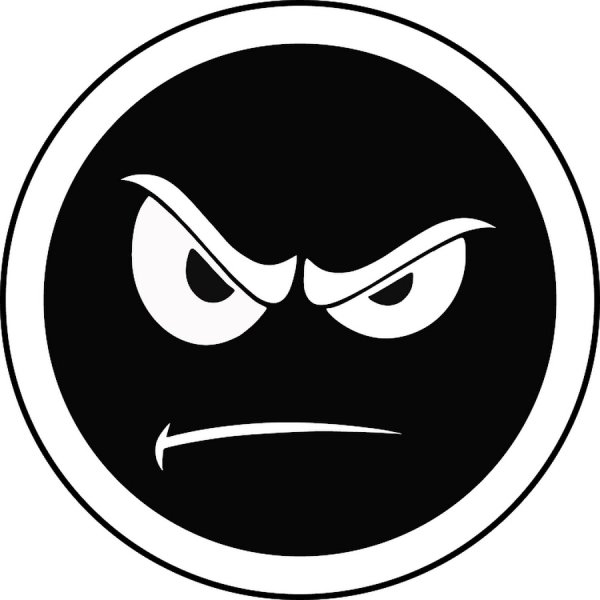 Злой Смайл черно белый