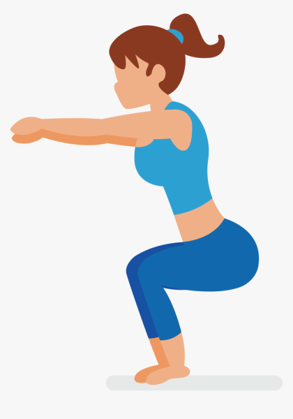 Человечек занимается спортом