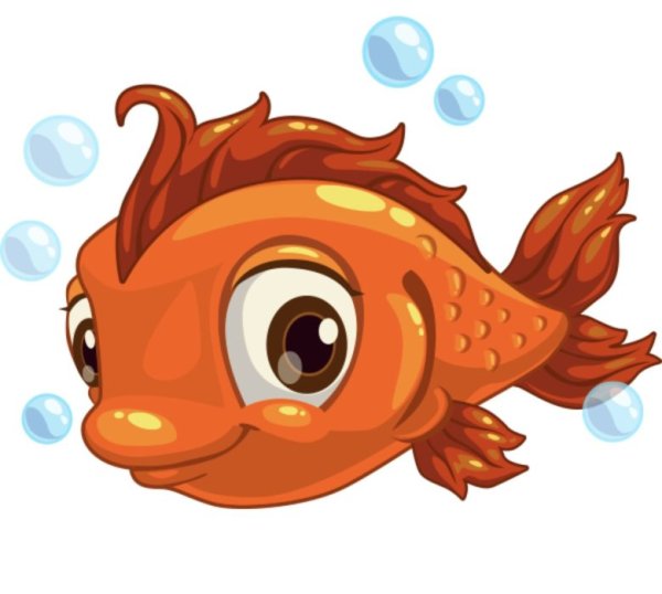 Золотая рыбка улыбается