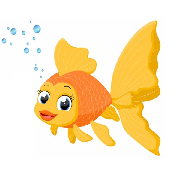 Золотая рыбка мультяшная
