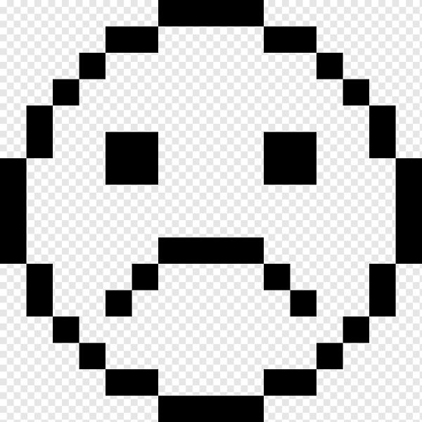 Грустный пиксельный смайлик