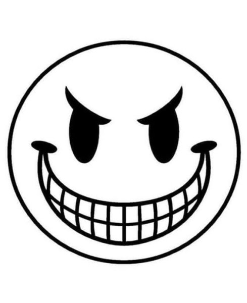 Злой смайлик раскраска