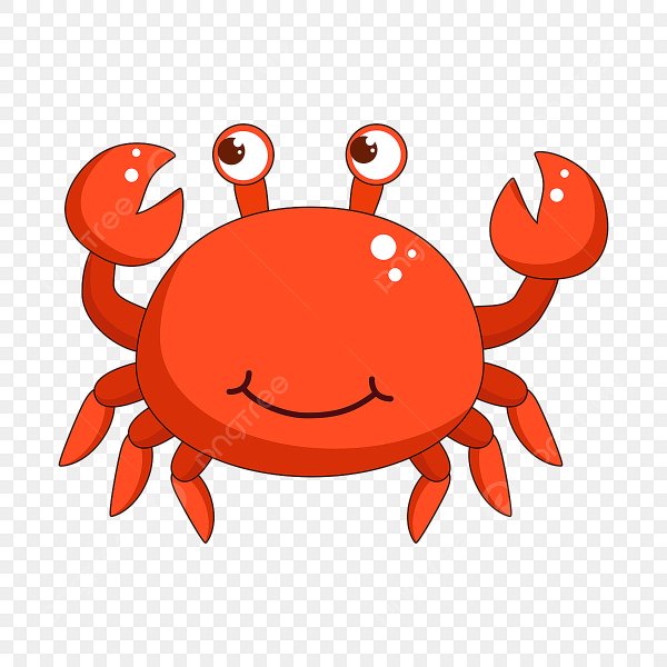 Клипарт краб на прозрачном фоне
