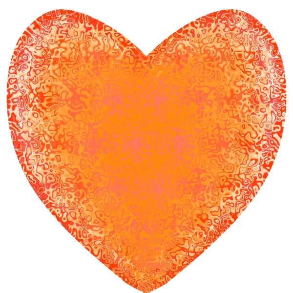 Оранжевое сердце без фона